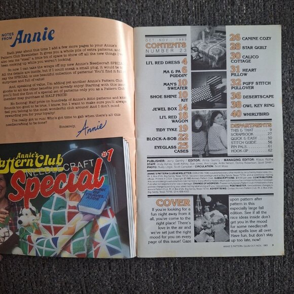 Annie's Pattern Club No 23 Needle Craft Newsletter Booklet Quilt Dress 1983 Ma P - Picture 3 of 14